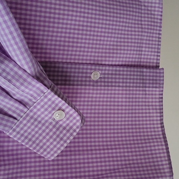 NWOT Walbusch (Germany) Button Down Oxford Shirt in Purple - Picture 4 of 9